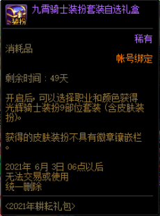 《DNF》九霄骑士装扮套装自选礼盒