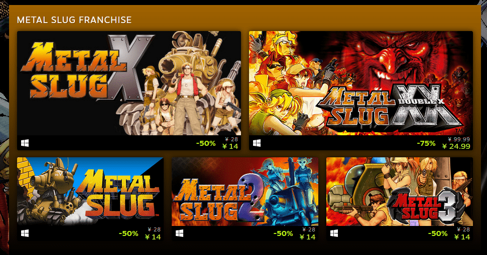 Steam商城开启SNK发行商特惠活动 多款作品骨折价