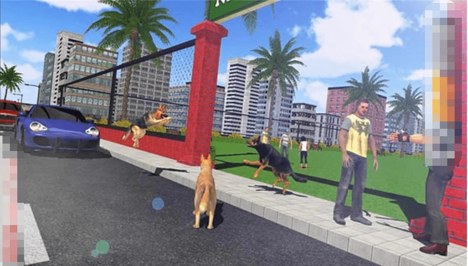 狼狗攻击城市人类