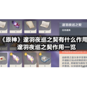 《原神》邃羽夜巡之契有什么作用-邃羽夜巡之契作用一览