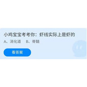 《蚂蚁庄园》7.26小鸡宝宝考考你:虾线实际上是虾的