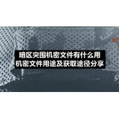 暗区突围机密文件有什么用-机密文件用途及获取途径分享