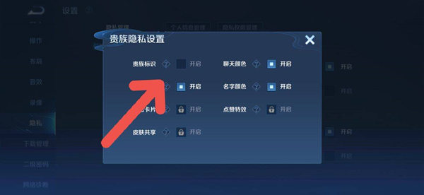 王者荣耀贵族显示开关在哪里-贵族显示开关位置分享