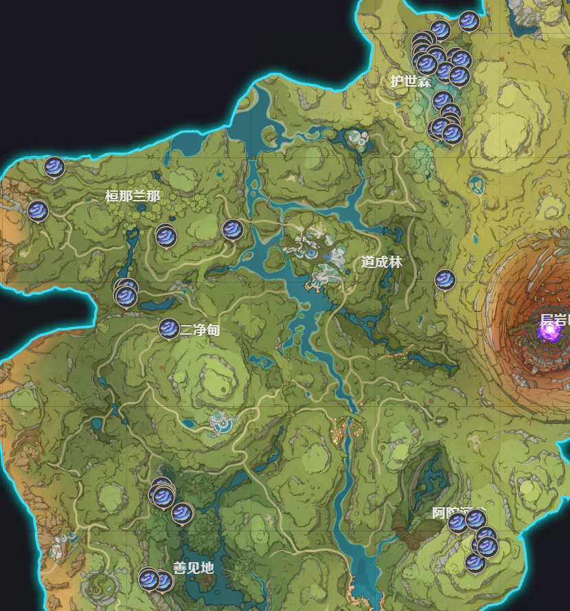 原神树王圣体菇分布图一览