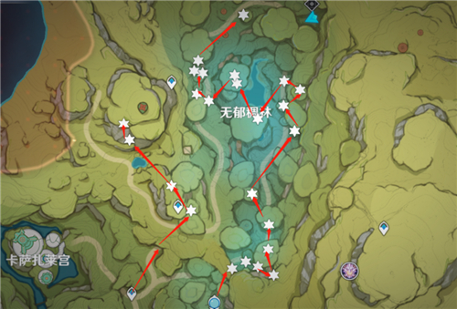 原神树王圣体菇采集路线图