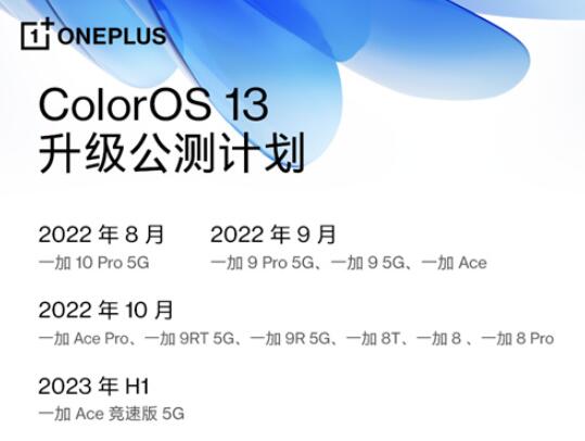 一加系列机型ColorOS-13-升级计划发布-全面升级流畅、智慧体验