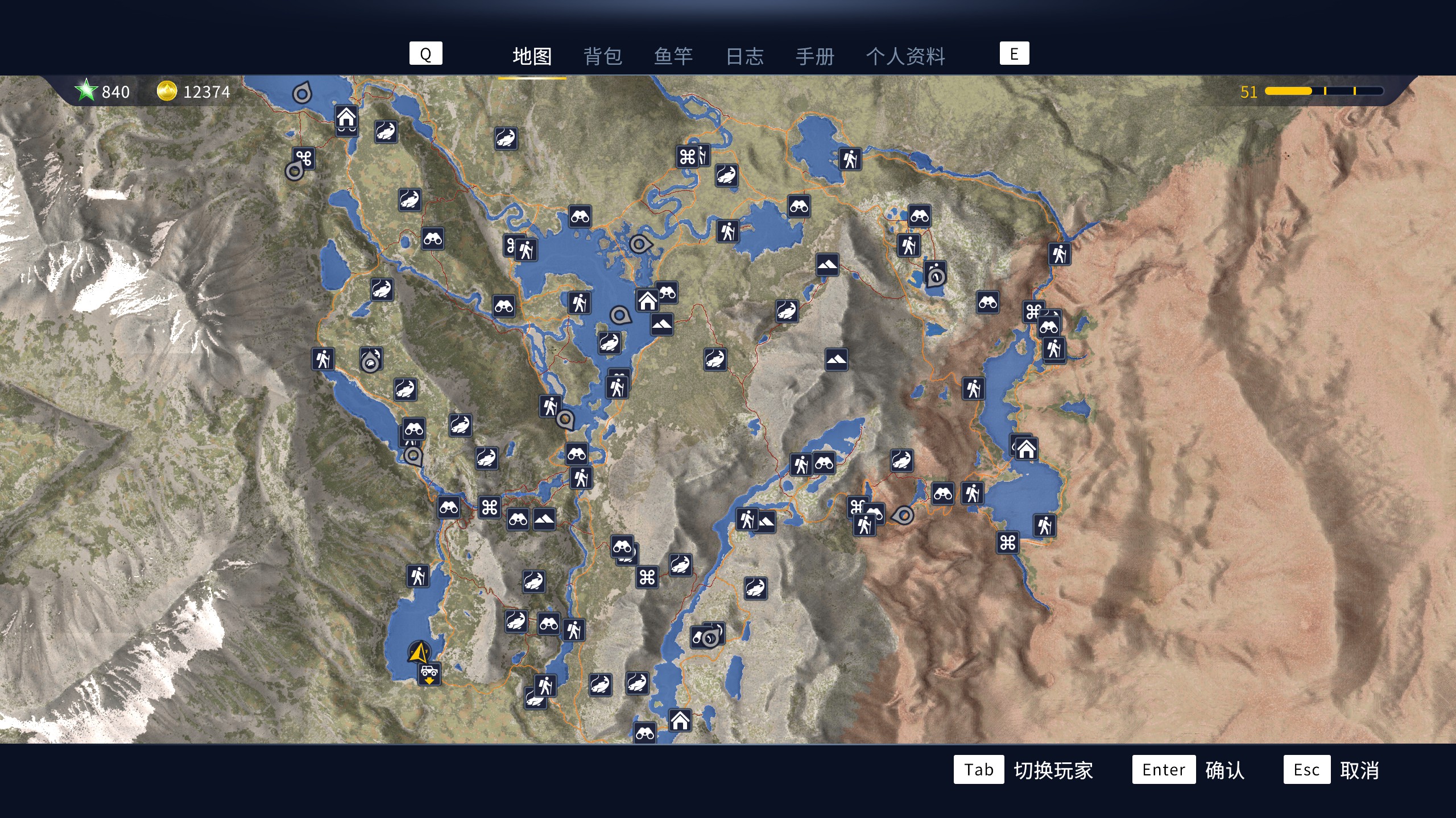 荒野的召唤垂钓者瞭望台地图位置大全