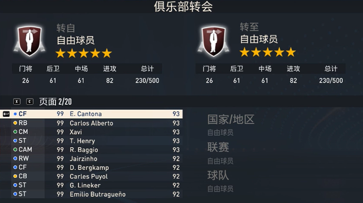 fifa23传奇名单分享