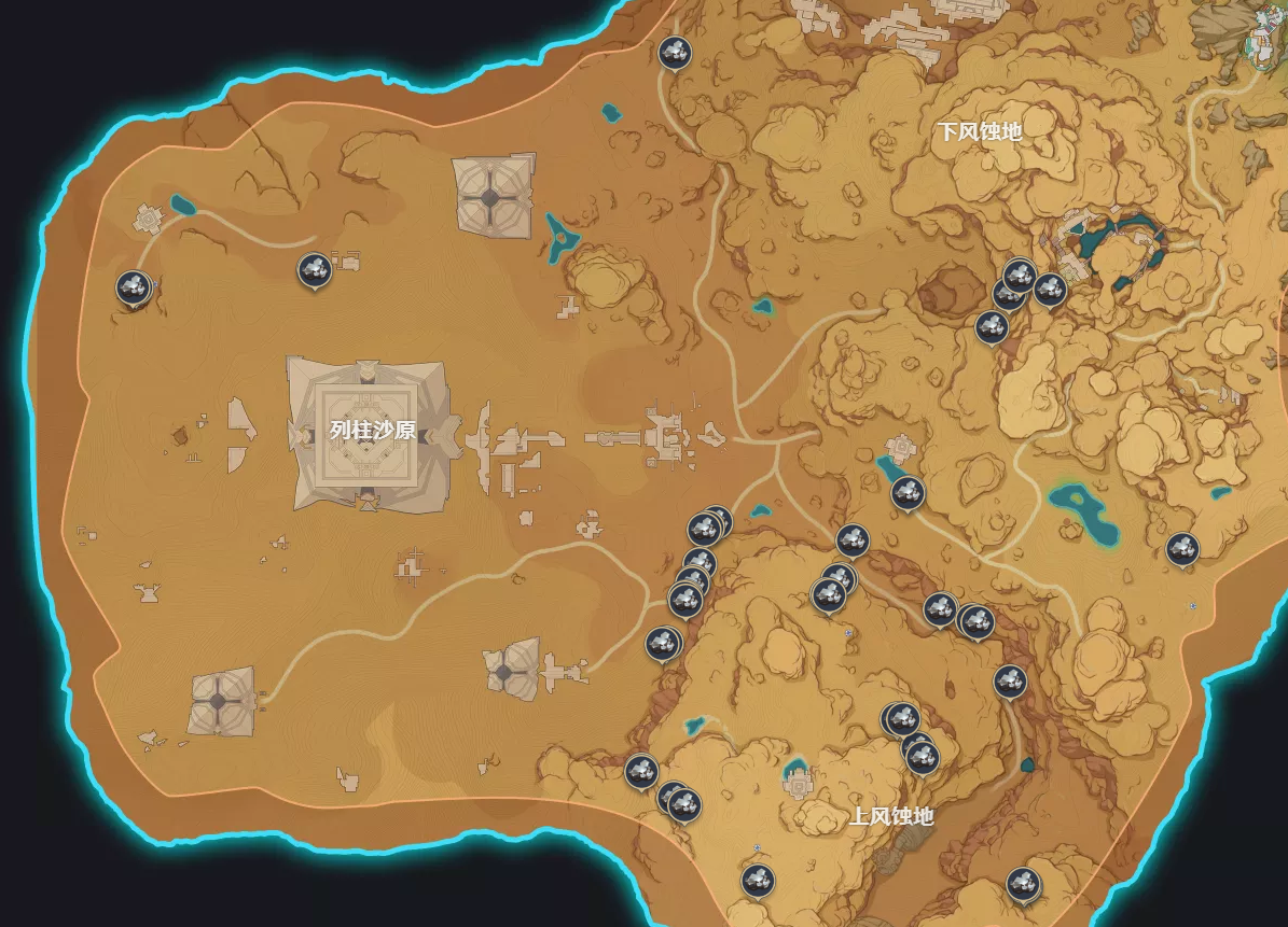 原神沙漠白铁块采集位置大全