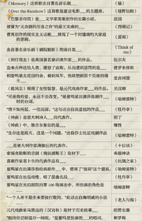 光与夜之恋寻觅书海答案大全一览