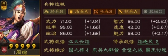 三国志战略版吴国SP周瑜详情
