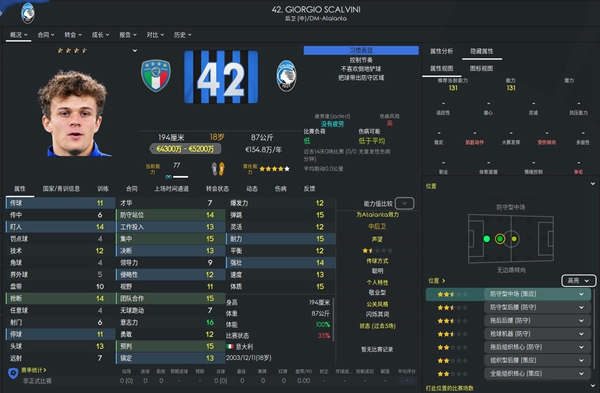 FM2023中后卫球员推荐