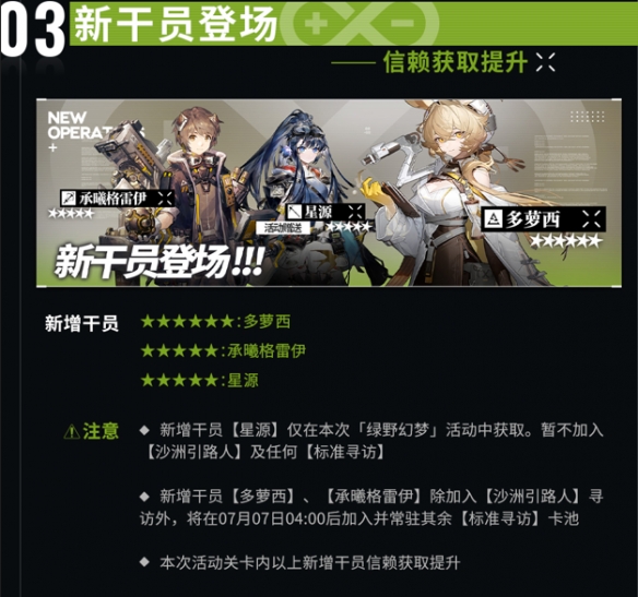 《明日方舟》绿野幻梦新活动内容一览