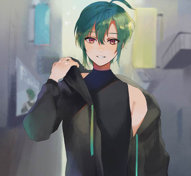 彩虹社绿仙高清插画图片