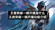 王者荣耀一键开播是什么-王者荣耀一键开播功能介绍