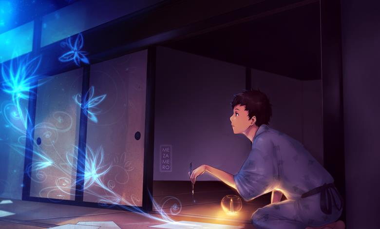 人气动画《虫师》同人插画图片
