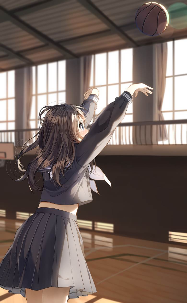 若隐若现的腹部，年轻水手服女生插画图片