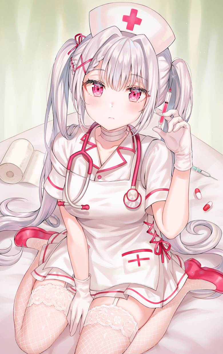 P站上好看的双马尾女孩插画图片