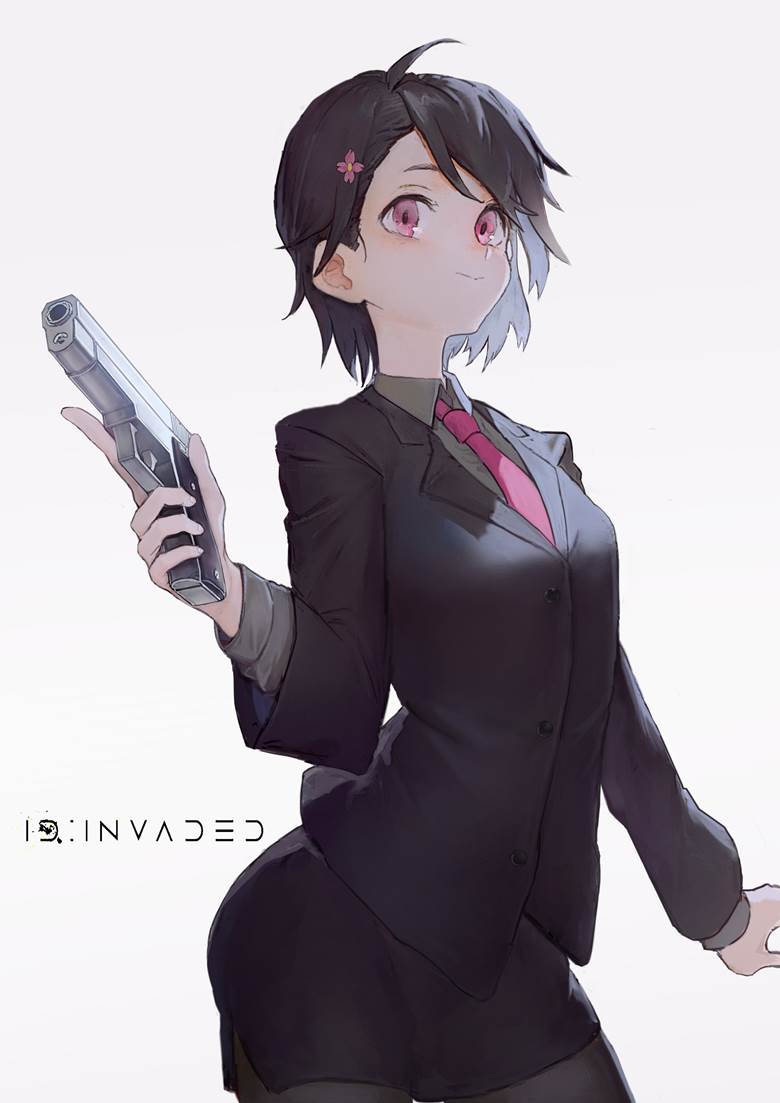 拿手枪的武器娘插画图片，你敢惹吗