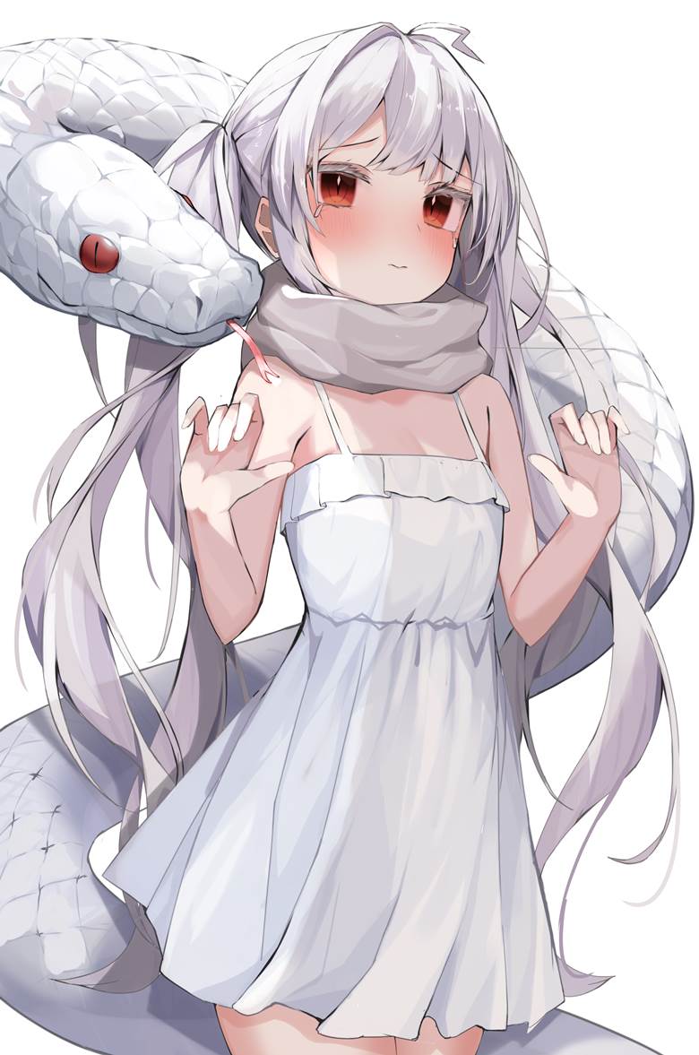 与白蛇为舞的女孩pixiv插画图片