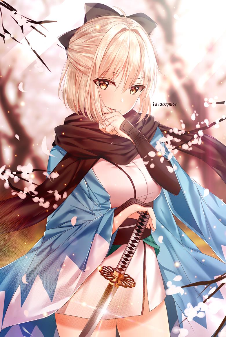 和服Saber，冲田总司pixiv插画图片