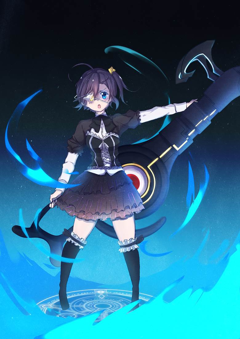 正在施展魔法的少女插画图片