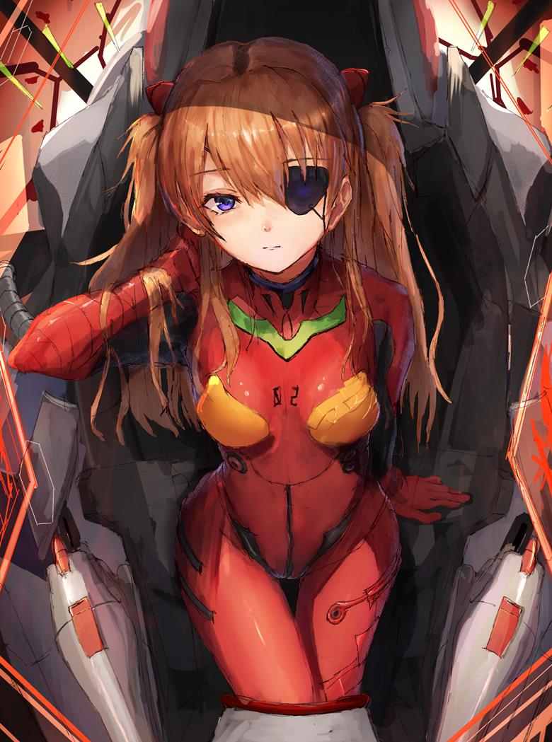 用眼罩遮住眼的少女插画图片