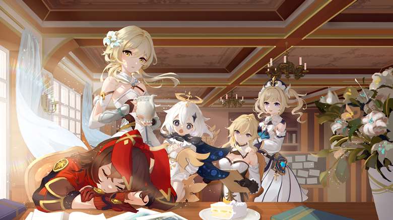 《原神》多角色同时出现的同人插画图片