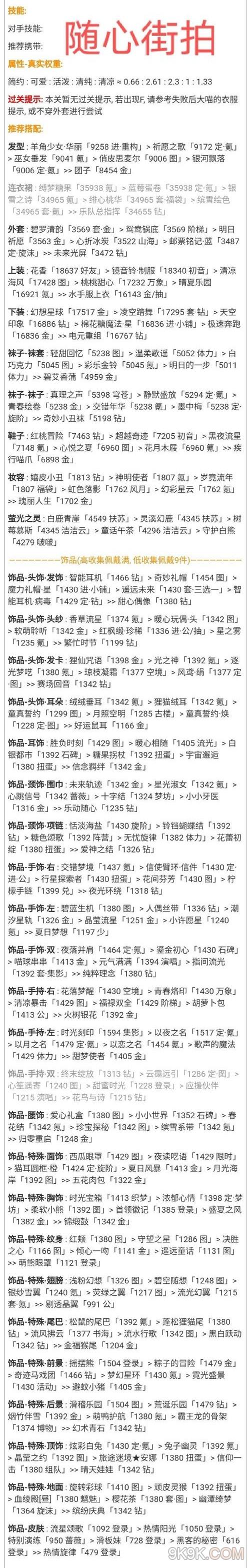 奇迹暖暖随心街拍活动搭配攻略