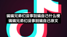 骗骗兄弟们没事别骗自己什么梗骗骗兄弟们没事别骗自己原文