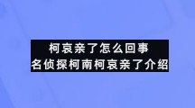 柯哀亲了怎么回事名侦探柯南柯哀亲了介绍