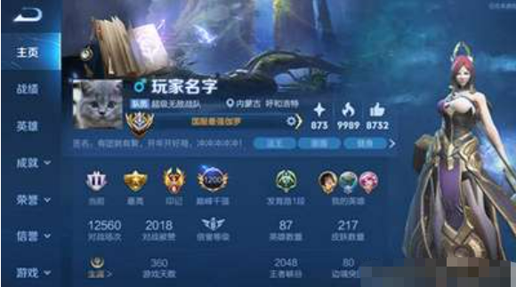 王者荣耀签名具体位置分享
