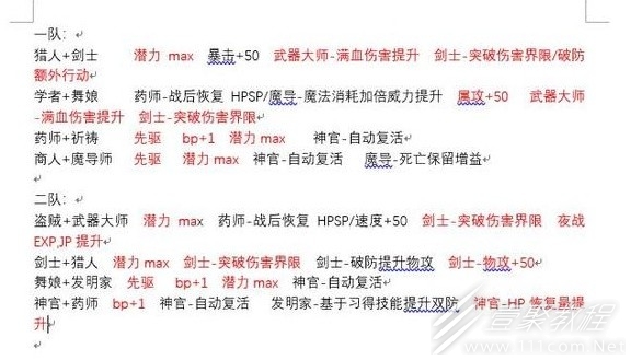 八方旅人2队伍配置与副职业怎么搭配