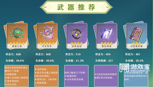 原神白术武器推荐策略