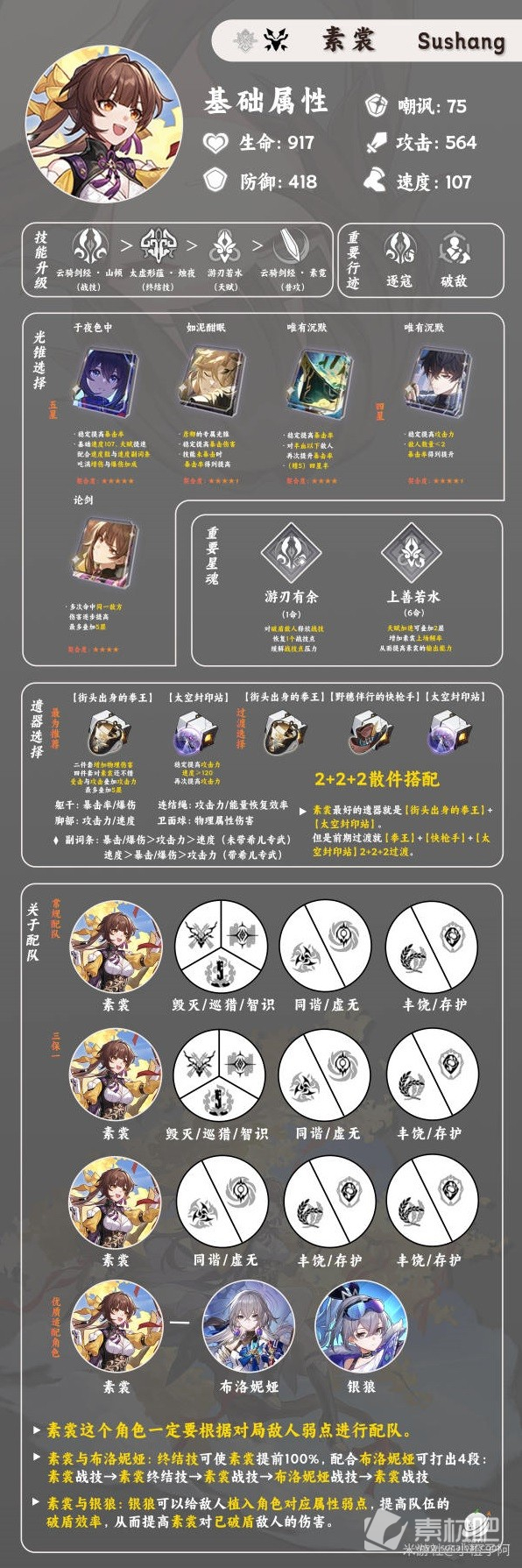 《崩坏星穹铁道》素裳技能解析及配装推荐
