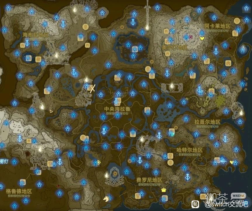 塞尔达传说王国之泪地面120神庙全解锁地图一览
