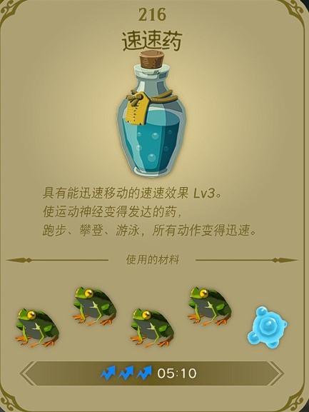 塞尔达传说王国之泪三级速度药剂与料理配方详情