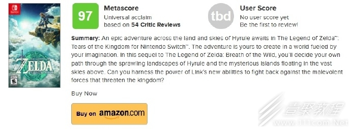 塞尔达传说王国之泪媒体评分一览