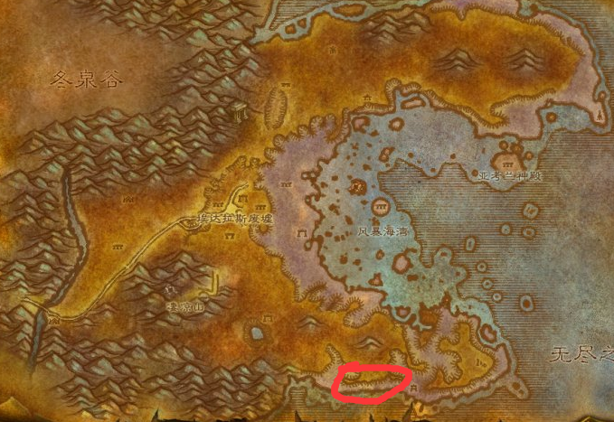 《魔兽世界》废墟海岸位置