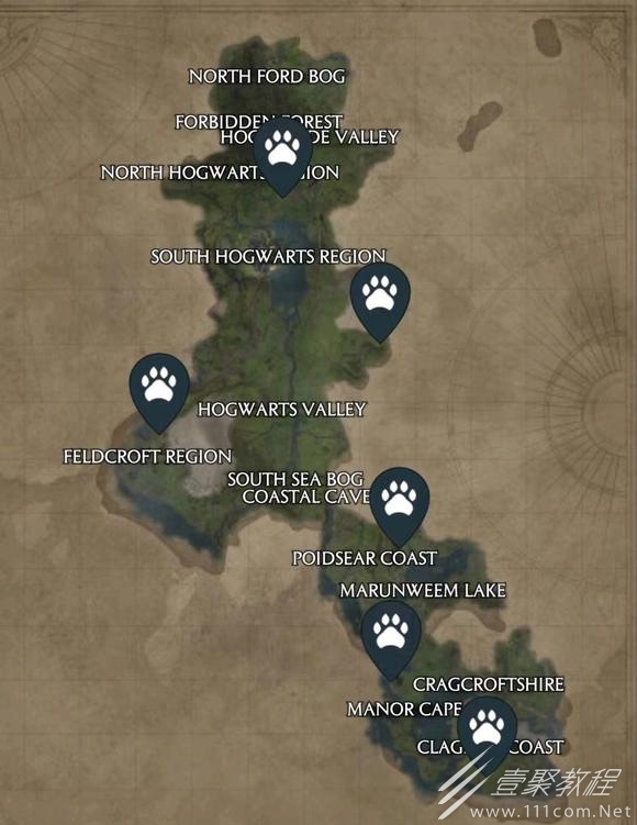 霍格沃茨之遗神奇动物蒲绒绒巢穴位置介绍
