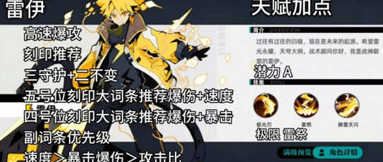 赛尔计划雷伊刻印怎么搭配