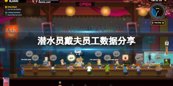 《潜水员戴夫》员工解锁菜谱有哪些？员工数据分享