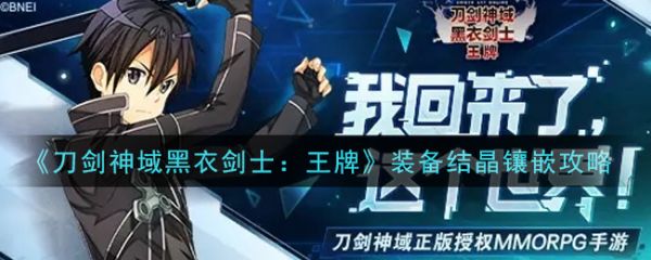 刀剑神域黑衣剑士王牌装备结晶如何镶嵌
