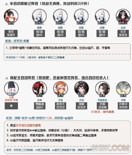 阴阳师嘭嘭大作战阵容推荐大全攻略