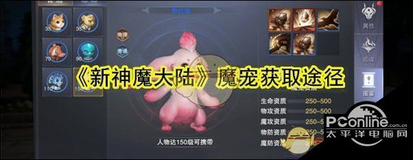 新神魔大陆魔宠怎么获取