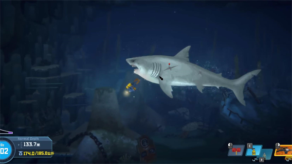 《潜水员戴夫》大白鲨打法介绍