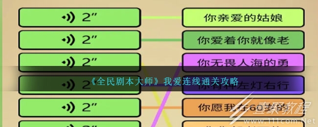 全民剧本大师我爱连线通关方法