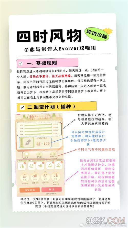 恋与制作人四时风物种地攻略大全