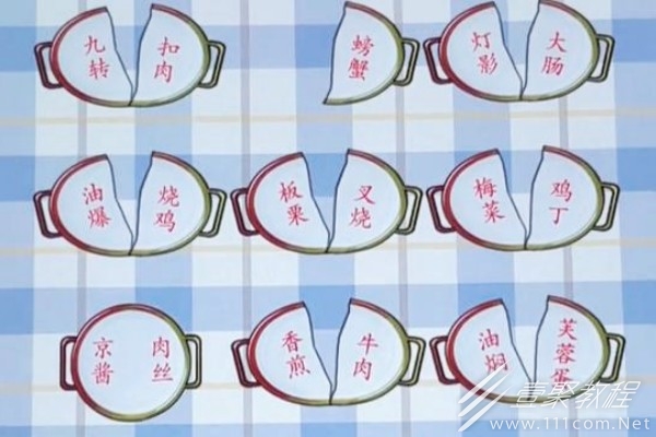 我玩梗贼6美食配对怎么过
