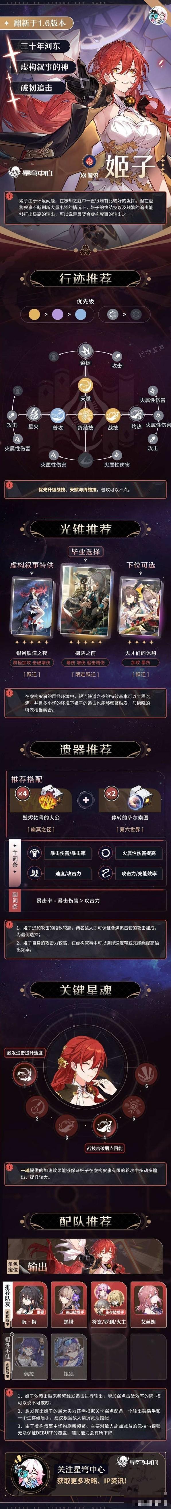 《崩坏星穹铁道》姬子一图流培养指南 姬子装备怎么搭配？